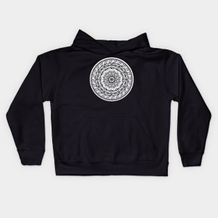 Black and white mandala Kids Hoodie